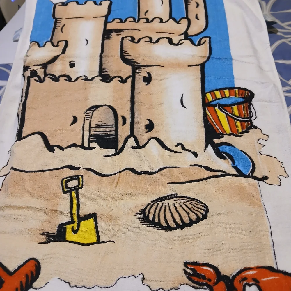 Vintage Kaufman Beaxh Towel Sandcastle